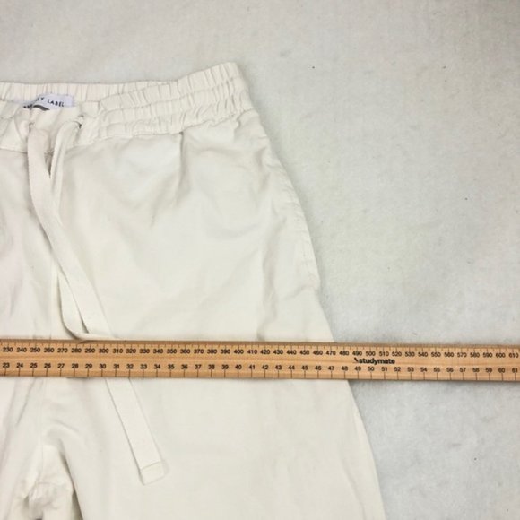 ASSEMBLY LABLE White Track Pant size 6 Elastic Hem Cotton Womens - Picture 8 of 11